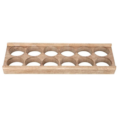 EGG TRAY MANGO WOOD 11.5X4X1.25