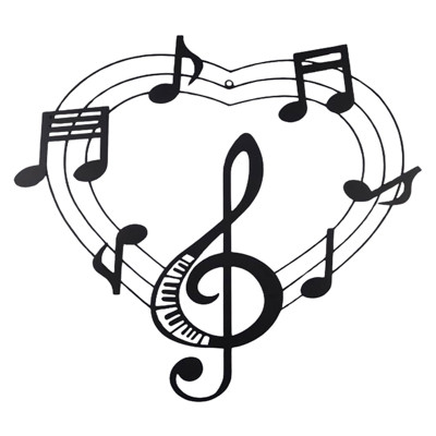 WALL ART LOVE MUSIC METAL LASER CUTOUT 18.5X0.25X19