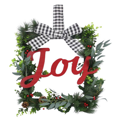 WREATH SQUARE CHRISTMAS JOY 16X0.35X19
