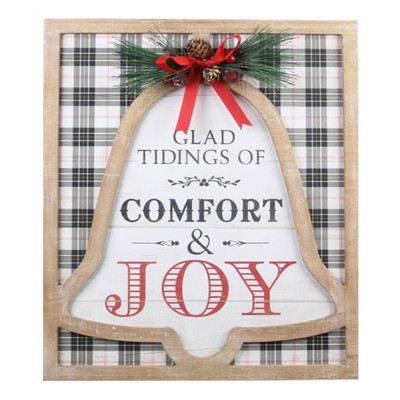 WALL SIGN CHRISTMAS BELL WOOD 14.96X2.99X19.41