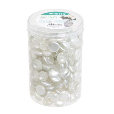 GEMS 48OZ DECORATIVE ACCENTS PEARL MATTE METAL GLASS GEMS PLASTIC JAR