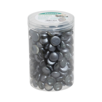 GEMS 48OZ DECORATIVE GUNMETAL PLASTIC JAR