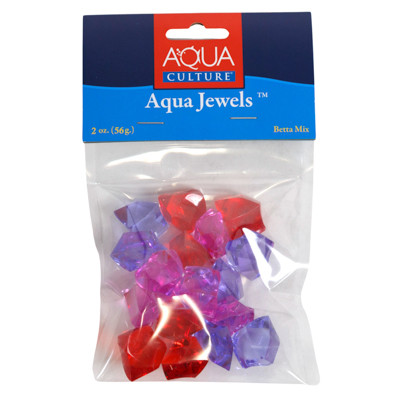 GEMS 2OZ DECORATIVE ACRYLIC AQUA JEWELS BETTA MIX CARDED PEGGABLE