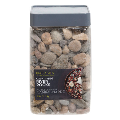 ROCKS DECORATIVE 5LB COUNTRYSIDE AKASHA PLASTIC CONTAINER