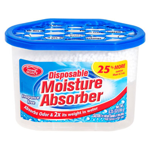 DEHUMIDIFIER 6.35OZ DISPOSABLE MOISTURE ABSORBER HOME SELECT DEHUMIDIFIER 6.35OZ DISPOSABLE MOISTURE ABSORBER HOME SELECT
