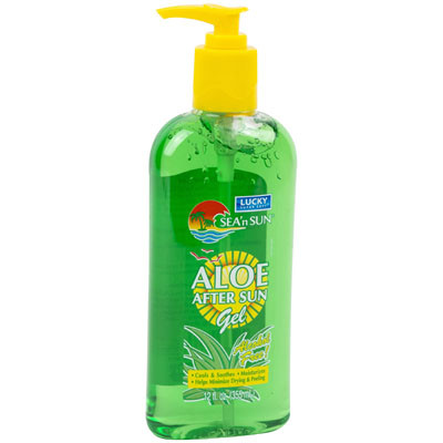 ALOE VERA 12OZ W/PUMP AFTER SUN BODY GEL LUCKY