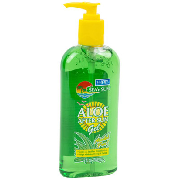 ALOE VERA 12OZ W/PUMP AFTER SUN BODY GEL LUCKY