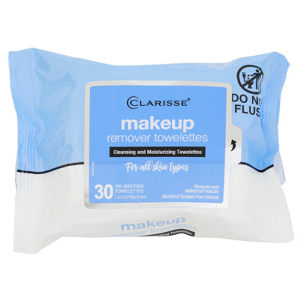 FACIAL WIPES 30CT MAKEUP REMOVER CLARISSE IN 6PC PDQ