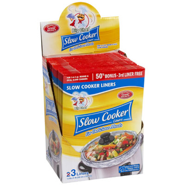 SLOW COOKER LINERS 3CT IN 24PC COUNTER DISPLAY HOME SELECT SLOW COOKER LINERS 3CT IN 24PC COUNTER DISPLAY HOME SELECT