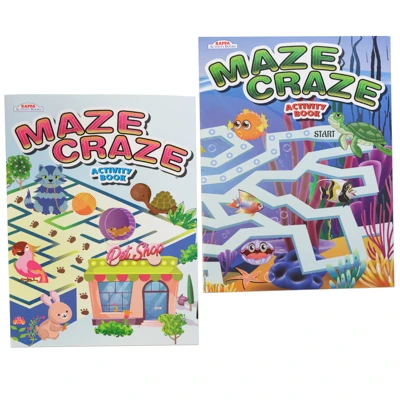 ACTIVITY BOOK MAZE CRAZE 2 ASSORTED PPD $3.95 COUNTER DISPLAY