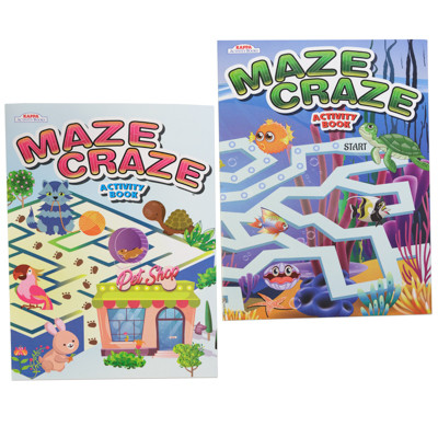 ACTIVITY BOOK MAZE CRAZE 2 ASSORTED PPD $3.95 COUNTER DISPLAY