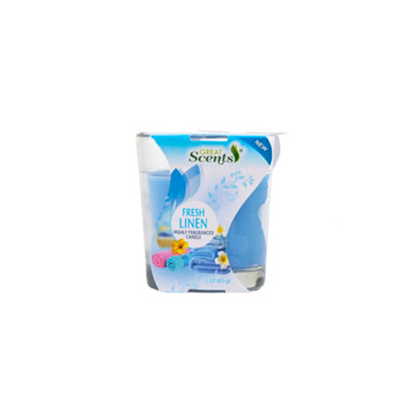 CANDLE 3OZ FRESH LINEN GREAT SCENTS