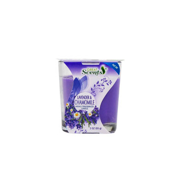 CANDLE 3OZ LAVENDER&CHAMOMILE GREAT SCENTS