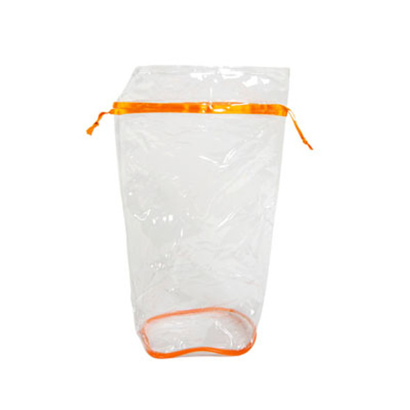 BAG PVC ORANGE/CLEAR WITH TIE REF #1224