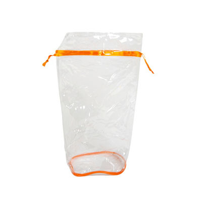 BAG PVC ORANGE/CLEAR WITH TIE REF #1224