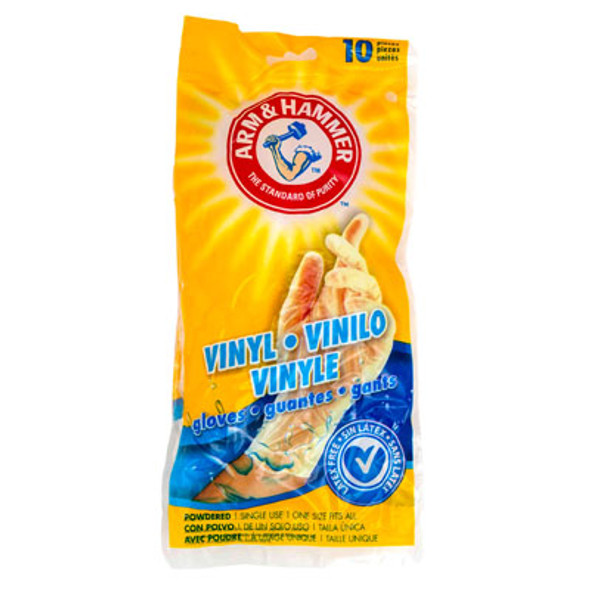 GLOVES VINYL UNIVERSAL SIZE 10PC ARM AND HAMMER GLOVES VINYL UNIVERSAL SIZE 10PC ARM AND HAMMER