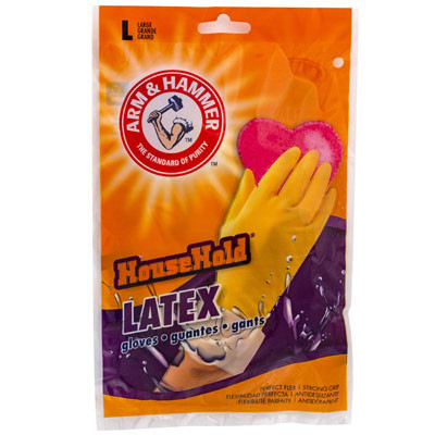 GLOVES LATEX LARGE 1 PAIR ARM AND HAMMER