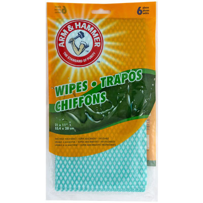 WIPES 6CT REUSABLE HOUSEHOLD ARM & HAMMER 24PC COUNTER DISPLAY
