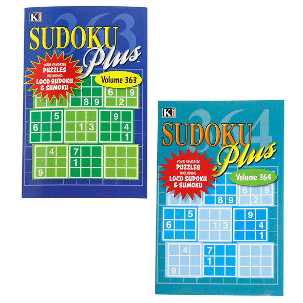 PUZZLE BOOK SUDOKU 2 ASSORTED PPD $3.95 FLOOR DISPLAY MADE IN USA