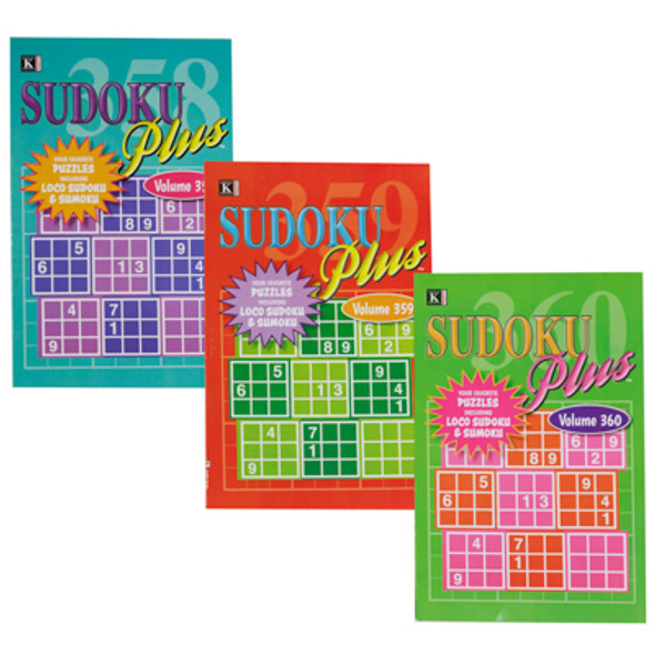 PUZZLE BOOK SUDOKU 2 ASSORTED PPD $3.95 FLOOR DISPLAY MADE IN USA