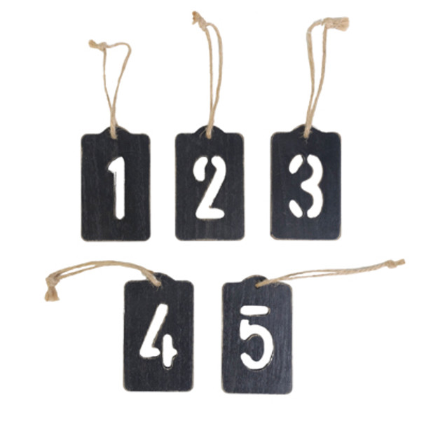 TAGS SET OF 5 NUMBERSWOODEN BLACK ($10.00) TAGS SET OF 5 NUMBERSWOODEN BLACK ($10.00)