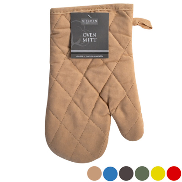 OVEN MITT 6 ASSORTED COLORS PEGGABLE BEIGE, RED, YELLOW, BLUE, GREEN, GREY #OM17122-1