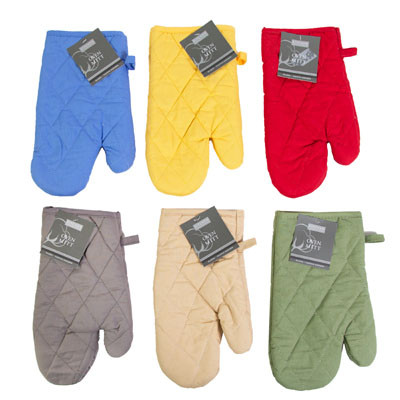 OVEN MITT 6 ASSORTED COLORS PEGGABLE SEE N2