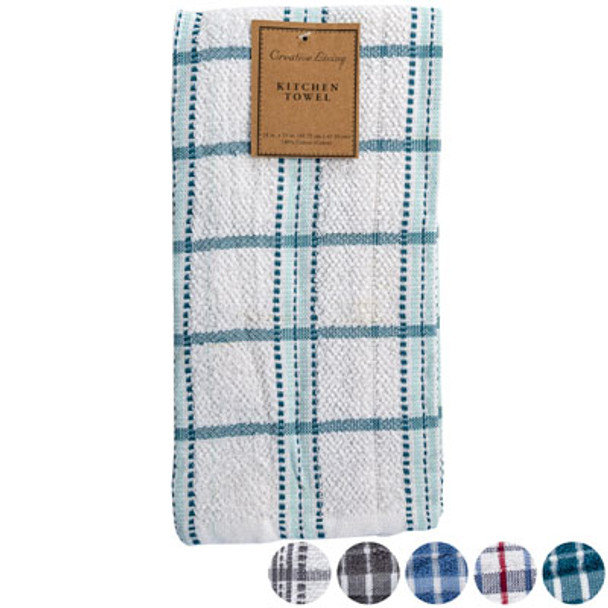 KITCHEN TOWEL 18X25 YARN DYED ASST PATTERNS PEGGABLE SEE N2 #KTSI18037-1