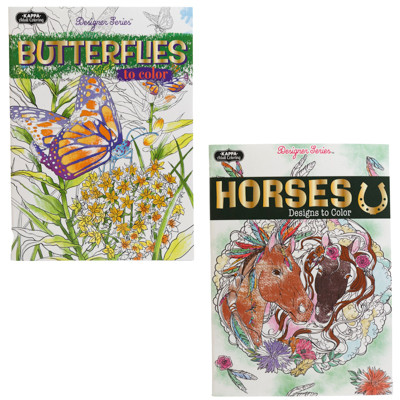 COLORING BOOK ADULT 2-ASSORTED RANDOM DESIGNS PPD COUNTER DISPLAY $3.95