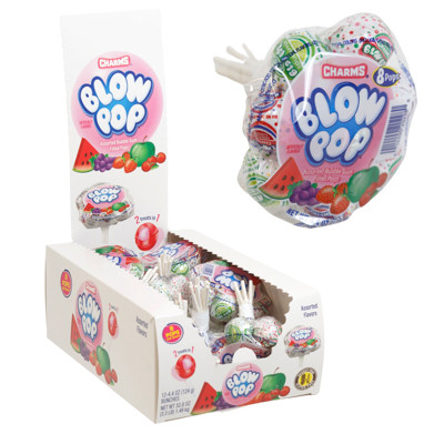 BLOW POPS 8 CT BUNCH IN 12PC COUNTER DISPLAY