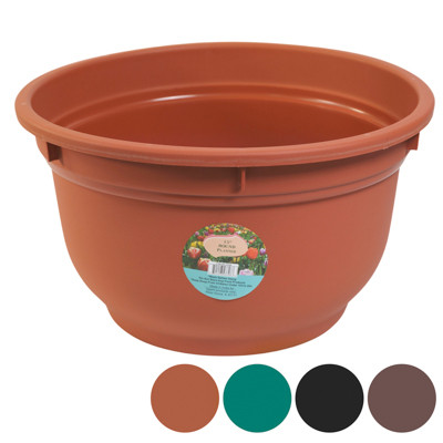 PLANTER ROUND 15"X 9" 4 COLORS #5139 NO PUNCHED OUT HOLES