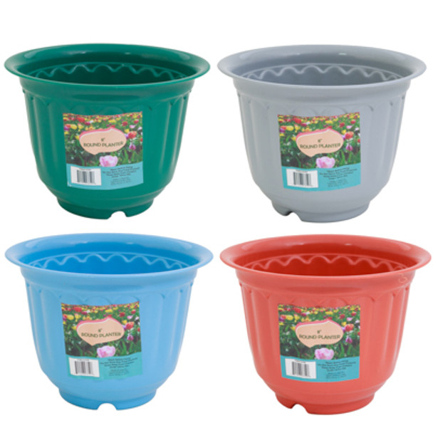 PLANTER JASMINE POT 8IN ACROSS 6.2IN HI 4 COLORS #518-08