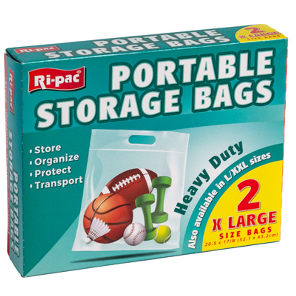 STORAGE BAGS PORTABLE 2CT X LARGE ZIPPER SEAL 20.5 X 7 HEAVY DUTY