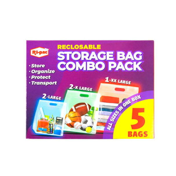 STORAGE BAGS 5CT COMBO PACK ASSORTED SIZES