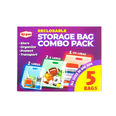 STORAGE BAGS 5CT COMBO PACK ASSORTED SIZES