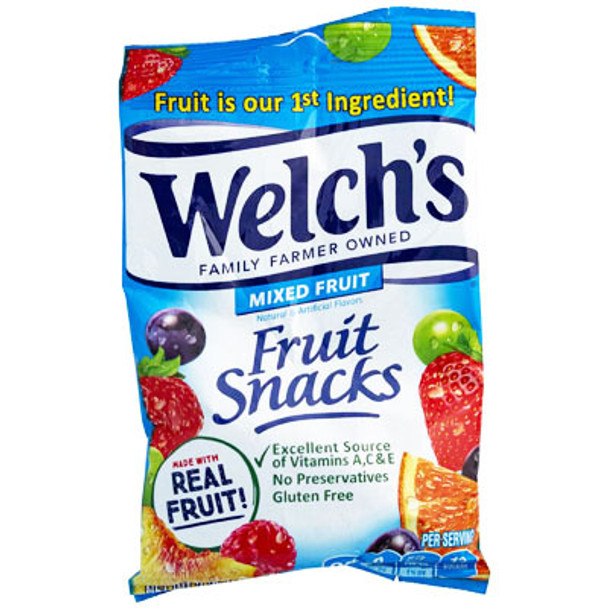 WELCH'S FRUIT SNACKS MIXED FRUIT 2.25 OZ PEG BAG