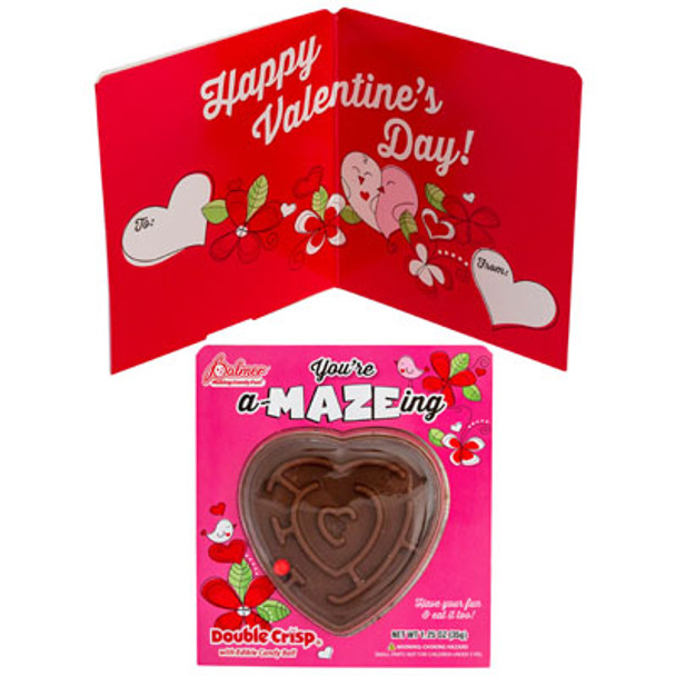 VALENTINE CANDY YOUR-A-MAZE-ING CARD W/ DBL CRSP MAZE 1.25 OZ PDQ