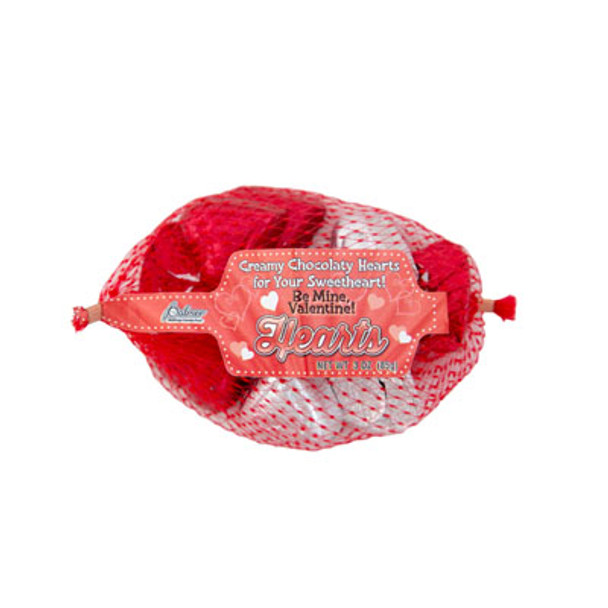 VALENTINE CANDY MESH HEARTS MILK CHOCOLATE FLAVORED
