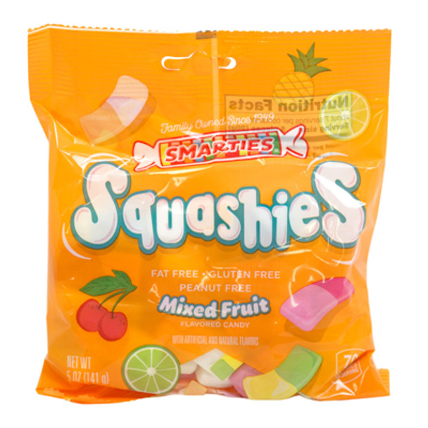 SMARTIES SQUASHIES MIXED FRUIT 5 OZ PEG BAG