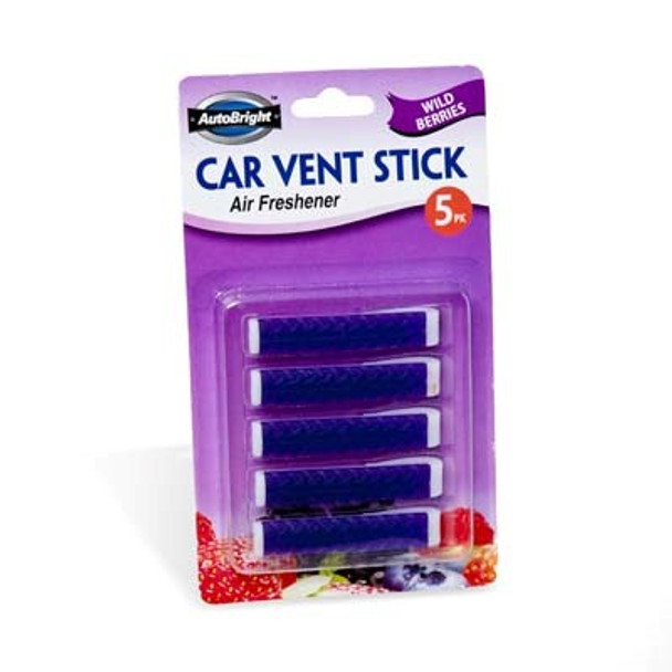 AIR FRESHENER WILD BERRIES CAR VENT STICK 5PK CARDED