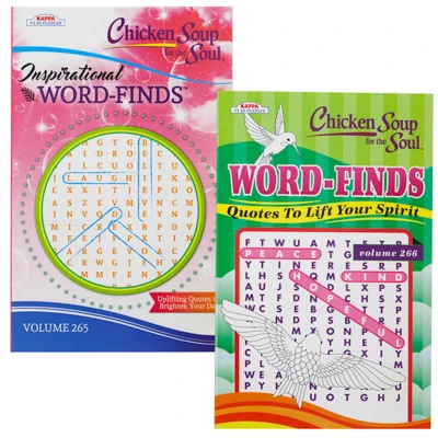 WORD FINDS CHICKEN SOUP FOR THE SOUL INSPIRATIONAL 2 ASST IN 36PC COUNTER DISPLAY $3.95 PPD