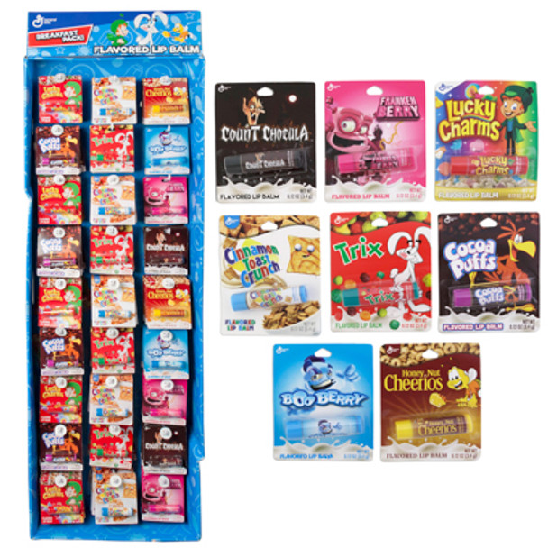 LIP BALM CEREAL FLAVORED 150 CT 8 ASSORTED #AS00364Q POWER PANEL