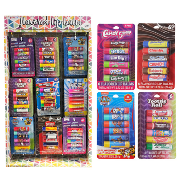 LIP BALM 6 PACK ASSORTED #42AS00365Q HALF POWER PANEL - USA ONLY NO EXPORT