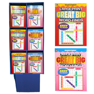 WORD FINDS GREAT BIG 120CT 2 ASSORTED PPD FLOOR DISPLAY $4.95 MADE IN USA