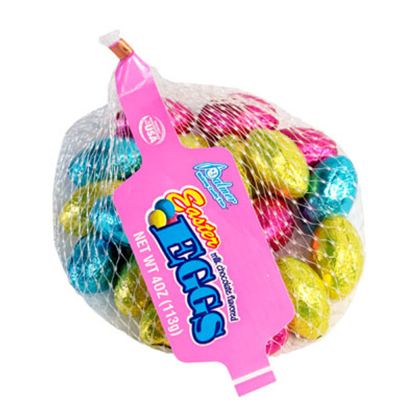 EASTER CANDY EGGS MILK CHOC FLAVOR 4 OZ MESH BAG COUNTER DISPLAY