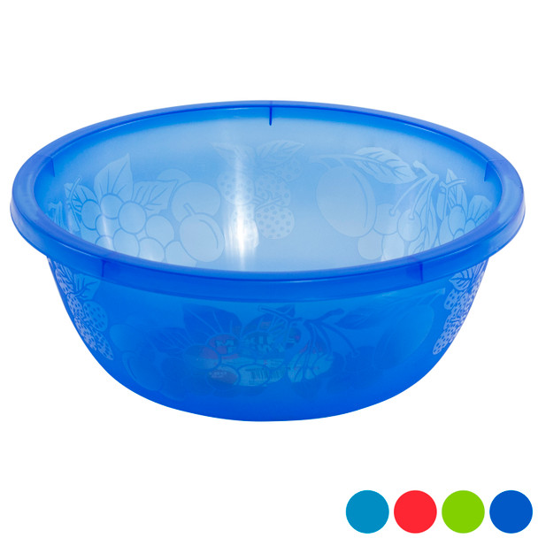 BOWL LARGE ROUND FRUIT DESIGN 180-OZ 4-ASSORTED COLORS COUNTER DISPLAY