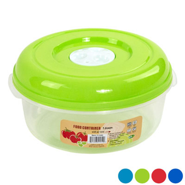 FOOD STORAGE CONTAINER 1.75L 7.2 CUPS 4 COLORS VENTED #OMEGA #4