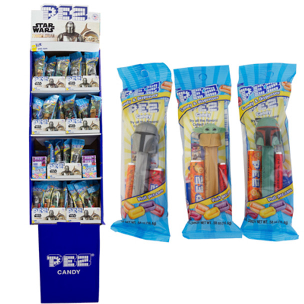 PEZ SHIPPER 108PC MANDALORIAN 84 DISPENSER / 24 6PK ROLLS