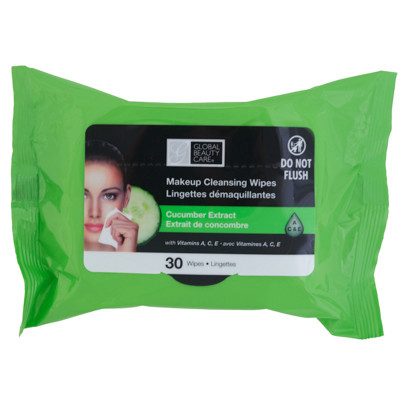 FACIAL WIPES 12-PC 30-CT CUCUMBER MAKEUP CLEANSING GBC COUNTER DISPLAY NO ONLINE SALES MAP PRICING