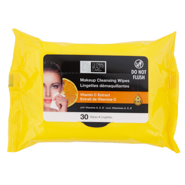 FACIAL WIPES 12-PC 30-CT VITAMIN C MAKEUP CLEANSING GBC COUNTER DISPLAY NO ONLINE SALES MAP PRICING